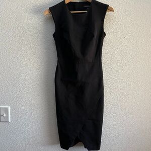 Banana Republic Sloan-Fit Cross-Front Sheath Dress Black Size 0 506673